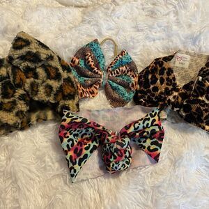(4) Leopard Variety Baby/Toddler Headbands/Bows